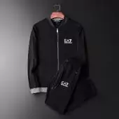 emporio armani ea7 Trainingsanzug color panel homme ea7 logo round collar black